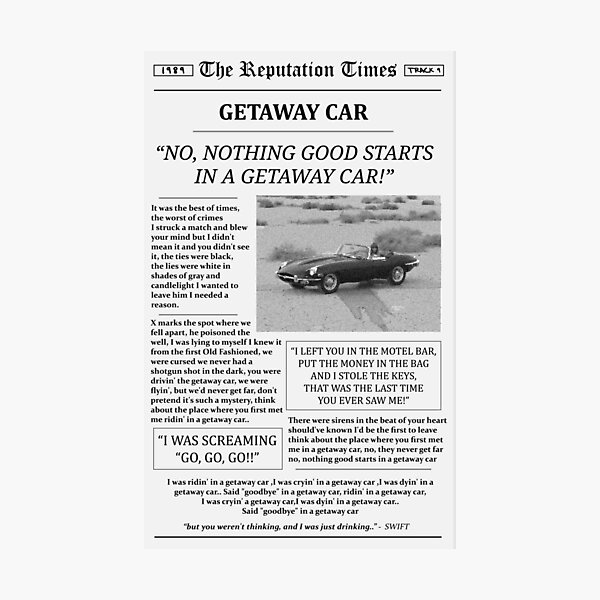 Periódico Getaway Car Lámina fotográfica