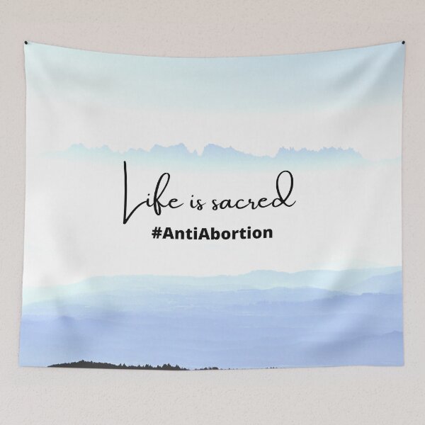 Item preview, Life Is Sacred #AntiAbortion Baby-Blue Mountain Background designed and sold by ChristianCoding.