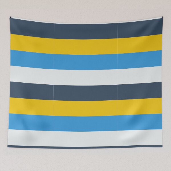 Item preview, Blue yellow modern minimalist stripe pattern designed and sold by TalBright.