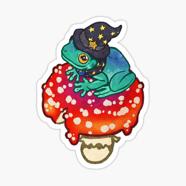 Magical Frog Witch Sticker