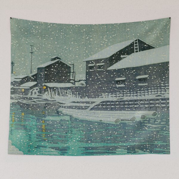 Item preview, Nieve en Kiba por Kawase Hasui Grabado en madera japonés vintage Arte cultural de Asia oriental designed and sold by Ejaaz.