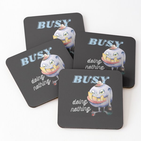 Item preview, Busy Doing Nothing - funny creature blue with teeth designed and sold by Canvasvendetta.