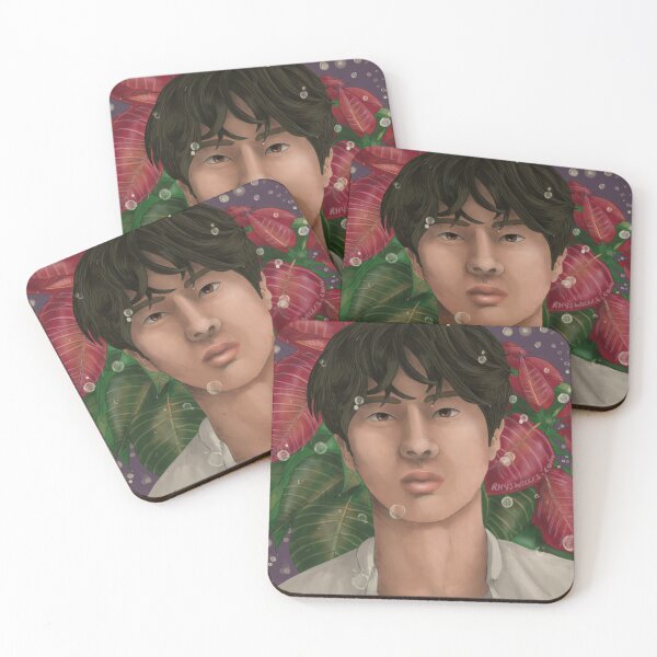 Item preview, BTS's Jin With Fairy Lights and Poinsettias designed and sold by Rhys Willis.