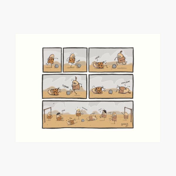 The first soccer match Art Print