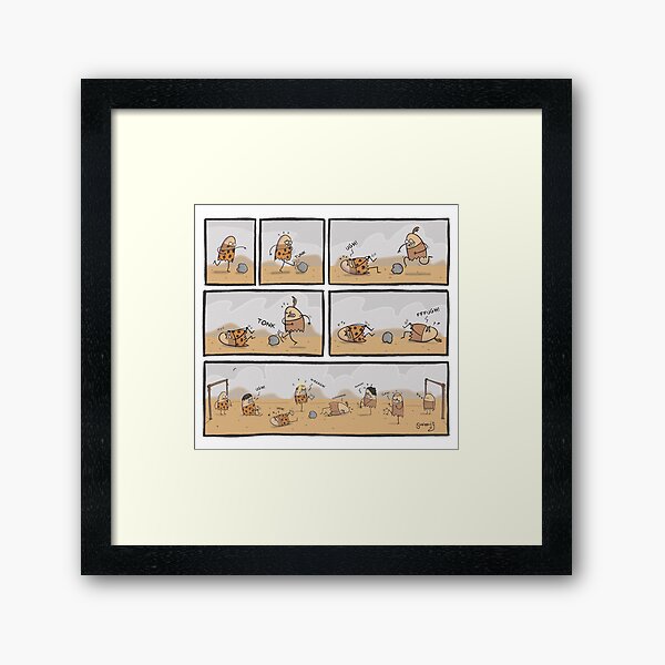 The first soccer match Framed Art Print