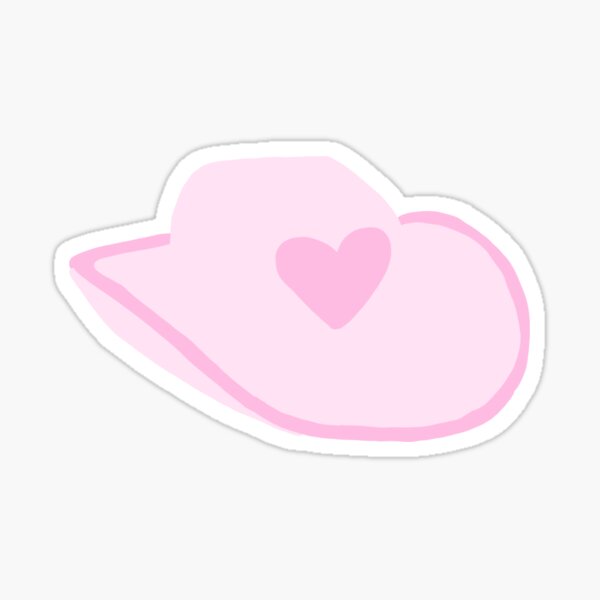 "Pink Heart Cowgirl Hat" Sticker for Sale by ivallejo | Redbubble