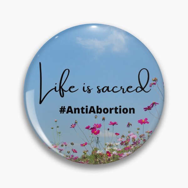 Item preview, Life Is Sacred #AntiAbortion Pink Meadow Background designed and sold by ChristianCoding.