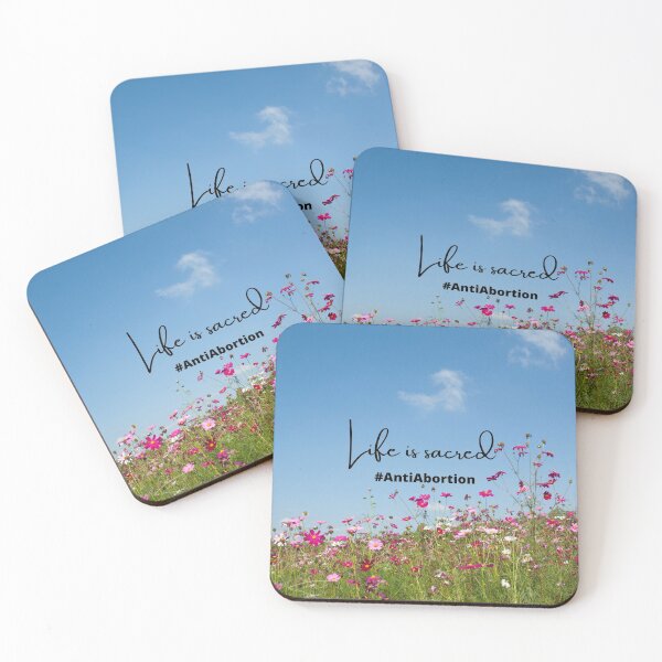 Item preview, Life Is Sacred #AntiAbortion Pink Meadow Background designed and sold by ChristianCoding.
