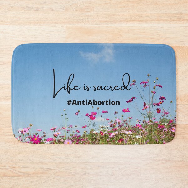 Item preview, Life Is Sacred #AntiAbortion Pink Meadow Background designed and sold by ChristianCoding.