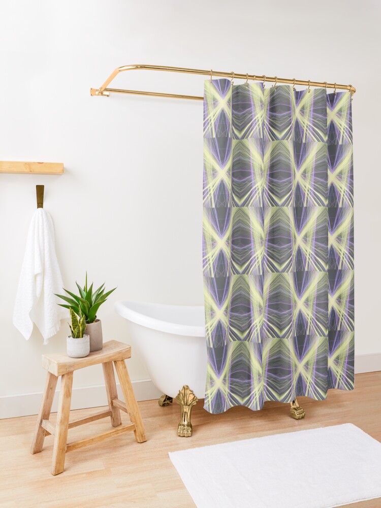 Alternate view of Linify Yellow butterfly Shower Curtain