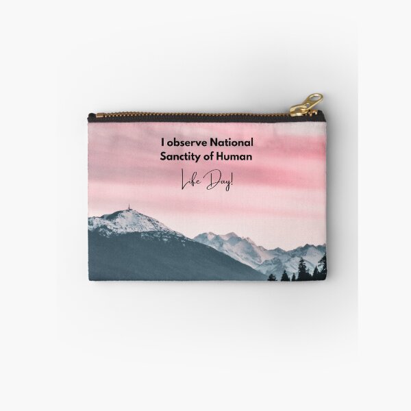 Item preview, I Observe National Sanctity of Human Life Day! Pink Sunset Mountain Background designed and sold by ChristianCoding.