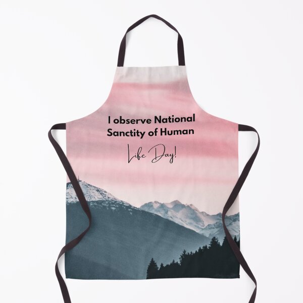 Item preview, I Observe National Sanctity of Human Life Day! Pink Sunset Mountain Background designed and sold by ChristianCoding.