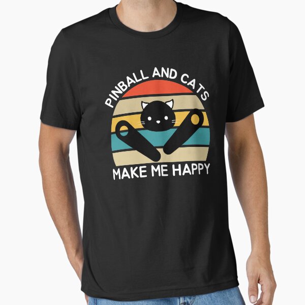 Item preview, Pinball and Cats Make me happy, Pinball Machines lover designed and sold by MyTeeHere.