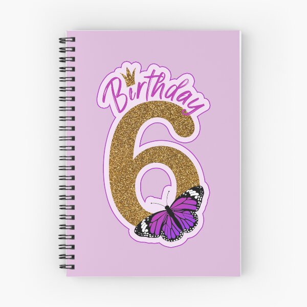 Item preview, Pink and golden glitter butterfly birthday 6 years designed and sold by Between Clouds.