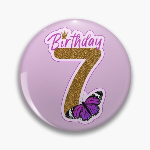 Item preview, Rosa y oro brillo mariposa cumpleaños 7 años designed and sold by Between Clouds.