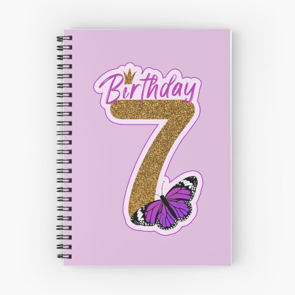 Aperçu de l'œuvre Anniversaire papillon rose et doré pailleté 7 ans créée et vendue par Between Clouds.