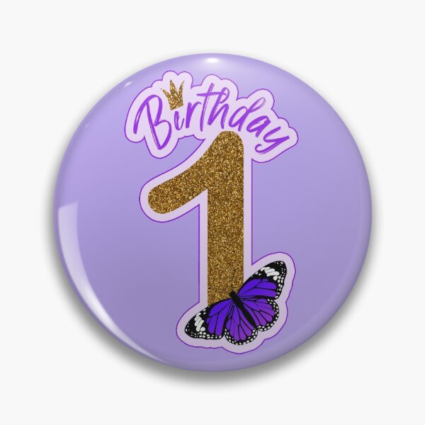Aperçu de l'œuvre Anniversaire papillon violet et doré pailleté 1 an créée et vendue par Between Clouds.