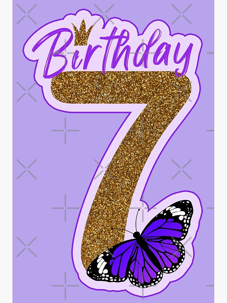 Happy 7th Birthday Girl: Pretty Butterflies | Greeting Card