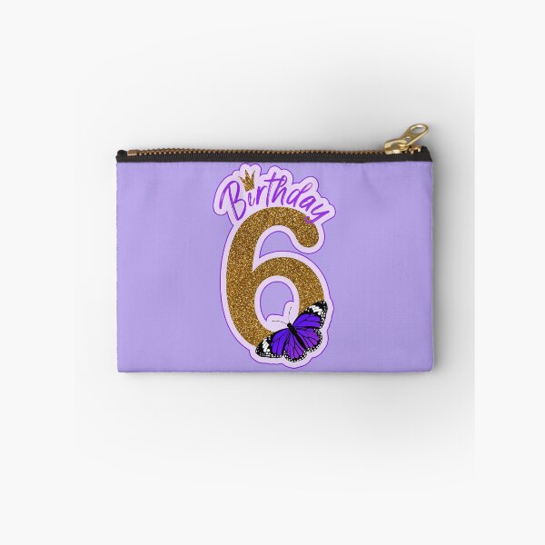 Item preview, Mariposa purpurina dorada y morada cumpleaños 6 años designed and sold by Between Clouds.