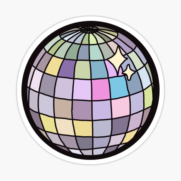 Rainbow disco ball Sticker for Sale by LindseysLabels