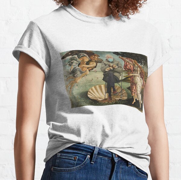 Spoof Famous Painting Venus Wearing A Mask Print T Shirts Women