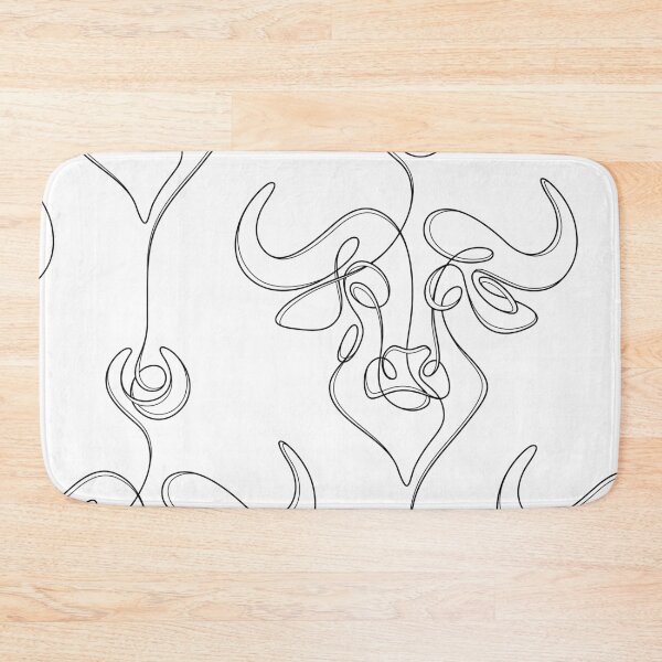Item preview, Minimalistic Continuous Line Bull Portrait (black line on white background) designed and sold by lissantee.