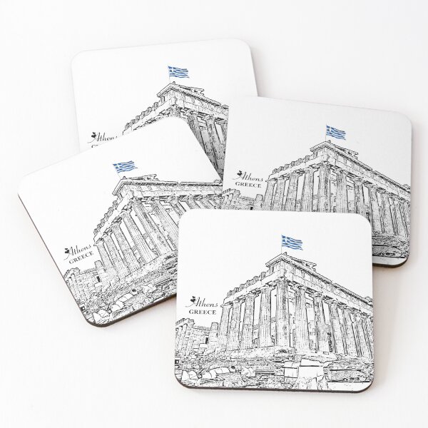 Item preview, Athens, Greece - Parthenon at Acropolis with Greece Flag designed and sold by leemcnut.