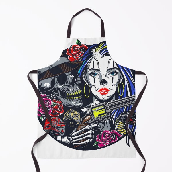 Item preview, colorful skull and young girl   designed and sold by smoky3334.