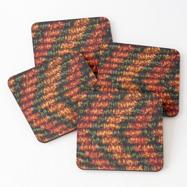 Item preview, Green and Orange Chevron Chunky Knit designed and sold by BrightMint.