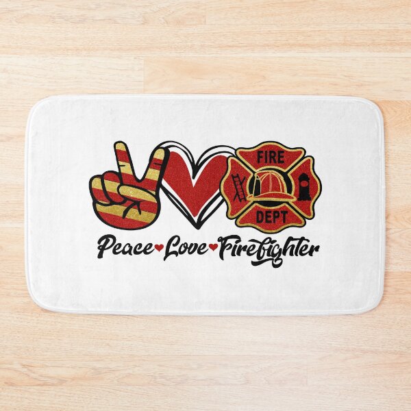 Item preview, Peace Love Firefighter gift idea for male or female firefighters  designed and sold by BRtisticDesigns.