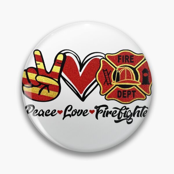 Item preview, Peace Love Firefighter gift idea for male or female firefighters  designed and sold by BRtisticDesigns.