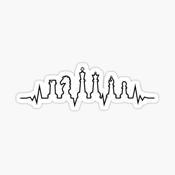 Chess Heartbeat Gift for Chess Lovers and Chess Club Fans Sticker