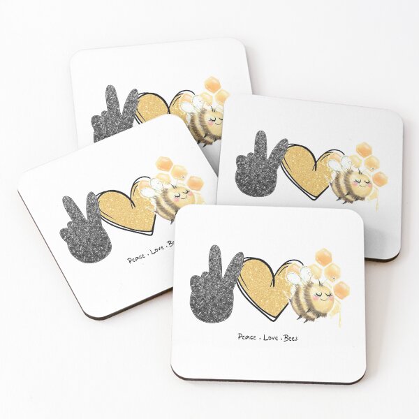 Item preview, Peace Love Bees, gift for bee lovers or bee keepers designed and sold by BRtisticDesigns.