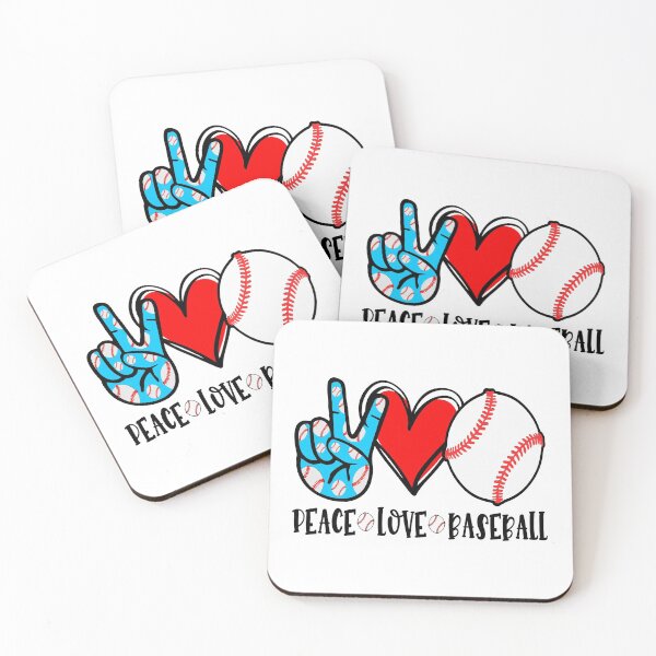 Item preview, Peace Love Baseball gift idea for men women or kids who play or love the game designed and sold by BRtisticDesigns.