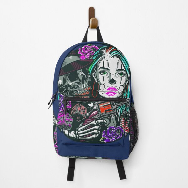 Item preview, colorful skull and young girl   (3) designed and sold by smoky3334.