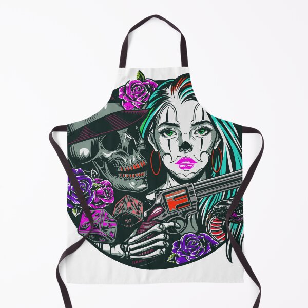 Item preview, colorful skull and young girl (3) designed and sold by smoky3334.