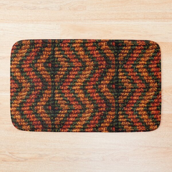 Item preview, Green and Orange Chevron Chunky Knit designed and sold by BrightMint.