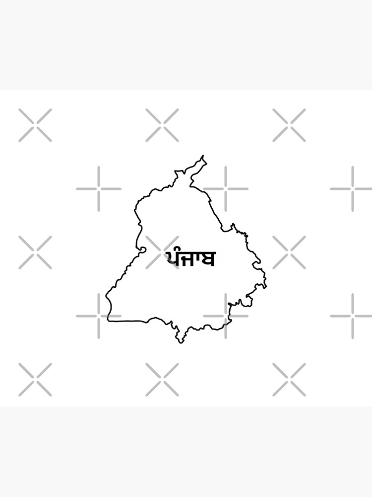 ਪੰਜਾਬ/Punjab Map outline
