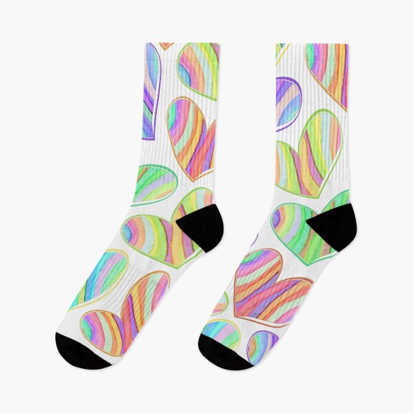 Item preview, Happy Rainbow Hearts pattern designed and sold by LaBellCreative.
