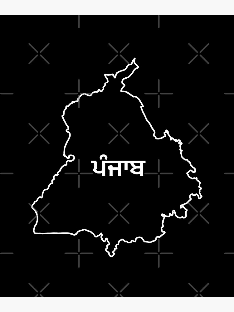 ਪੰਜਾਬ / Punjab Map outline
