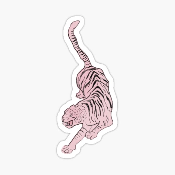 Tiger Sticker Pink Sticker