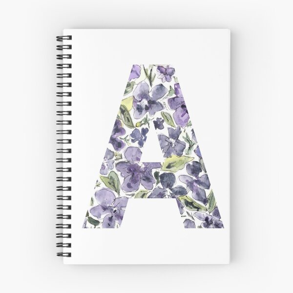 Item preview, Acuarela Flores Moradas Letra A designed and sold by vicnat.