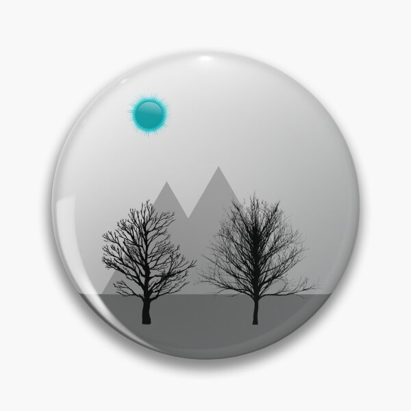 Item preview, Dead Land with Gradient Sky, Gray Ground and Mountains, Black Trees, and Blue Sun designed and sold by ShaunSandhu.
