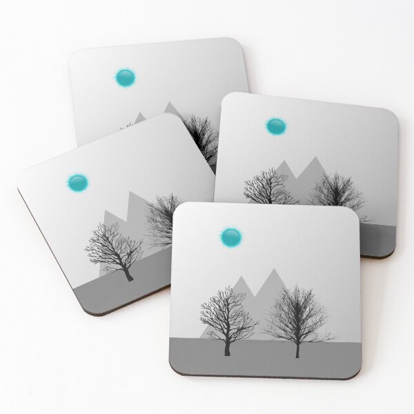 Item preview, Dead Land with Gradient Sky, Gray Ground and Mountains, Black Trees, and Blue Sun designed and sold by ShaunSandhu.