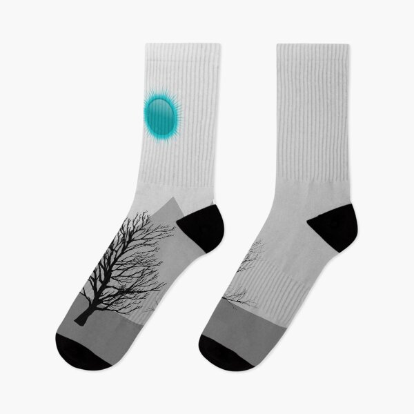 Item preview, Dead Land with Gradient Sky, Gray Ground and Mountains, Black Trees, and Blue Sun designed and sold by ShaunSandhu.