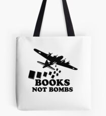 Funny Books Not Bombs Tote Bag