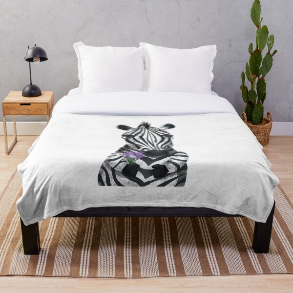 Item preview, My Stylish zebra with its lovely lavender bouquet designed and sold by XandYart.