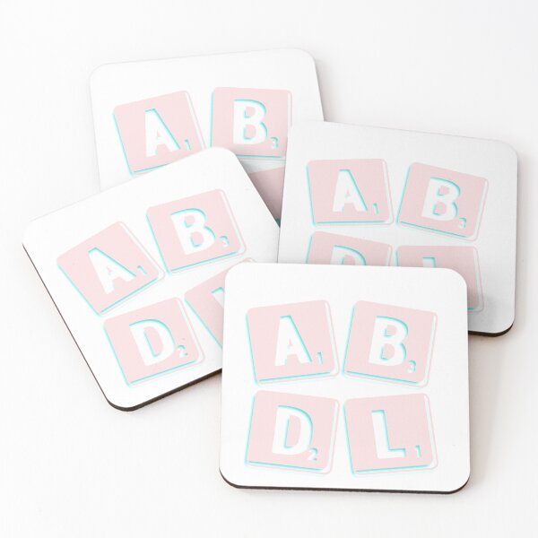 Item preview, ABDL-Letter Squares Pink/Teal designed and sold by DF3.