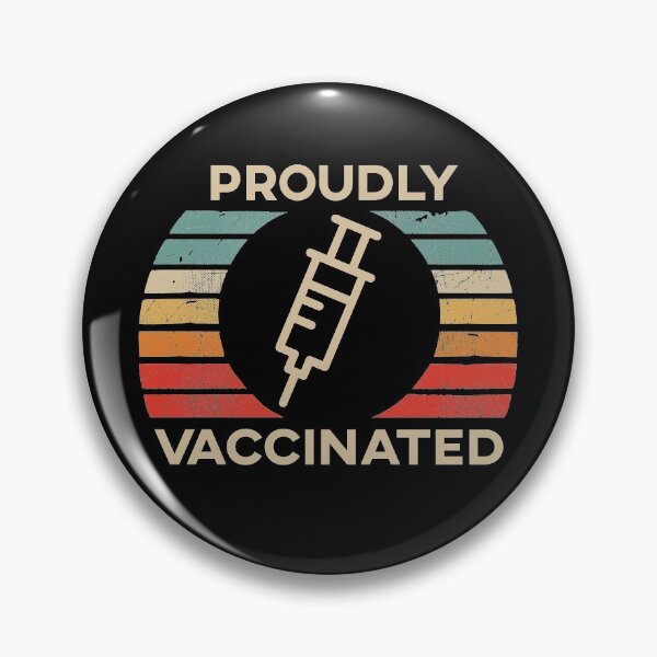 Item preview, Proudly Vaccinated Retro Vintage Sunset designed and sold by TheTeeSupplyCo.