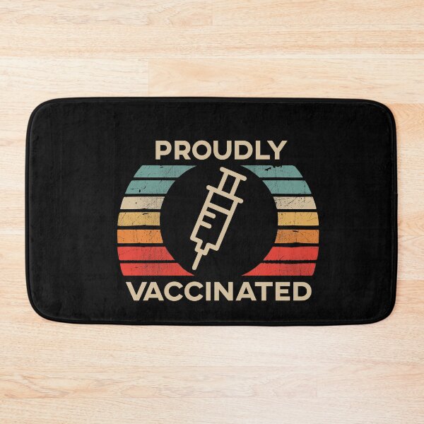 Item preview, Proudly Vaccinated Retro Vintage Sunset designed and sold by TheTeeSupplyCo.